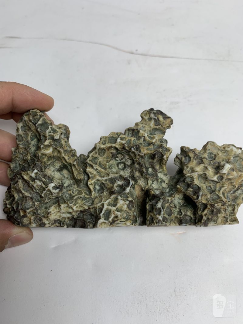 清中期 绞胎加彩仿太湖石瓷山 - 图7